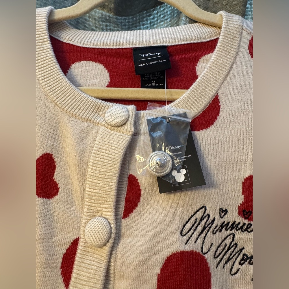 Her Universe Disney Minnie Mouse Polka Dot Cardigan Her Universe Exclusive 2X - Picture 2 of 4